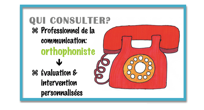 QUI CONSULTER? Professionnel de la communication: orthophoniste Évaluation & intervention personnalisées